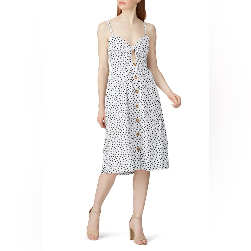 DL1961 cotton prince street white dot bow dress size XS